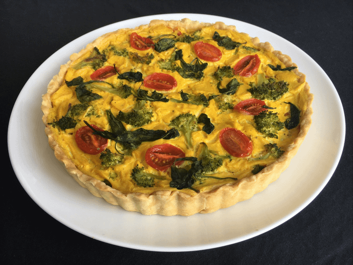 Spinach Mushroom Broccoli & Cheese Quiche 
