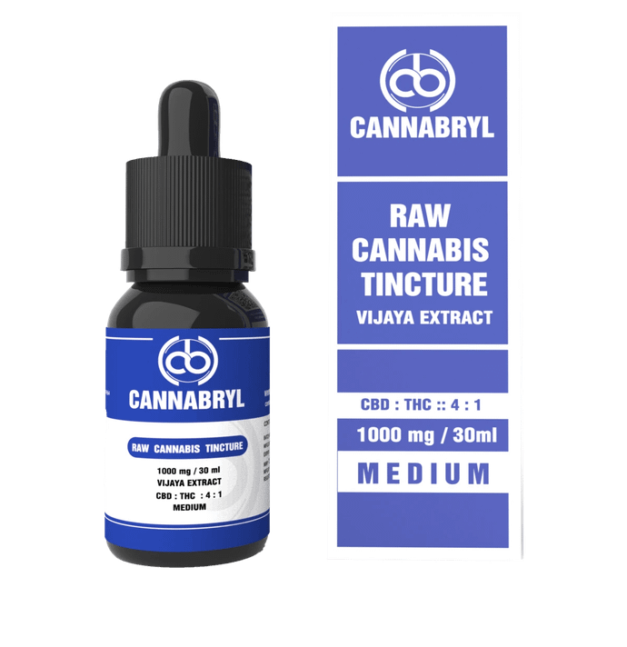Cannabryl RAW Tincture 4:1 CBD : THC Oil (1000mg - 3000mg) - 30 ML