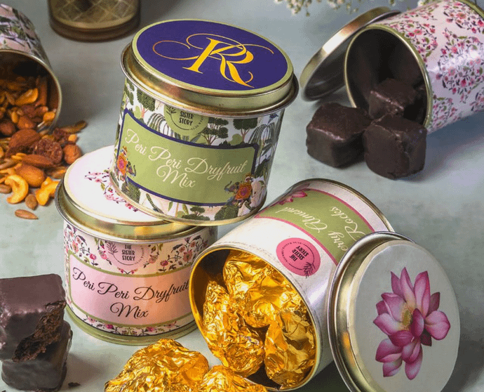 Pack of 8 Assorted Vegan Dry fruit rocks available in Potli/Tins 