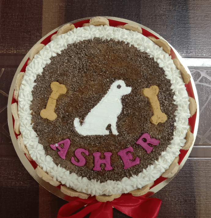 Biscuit Crumble Dog design Cake -500g