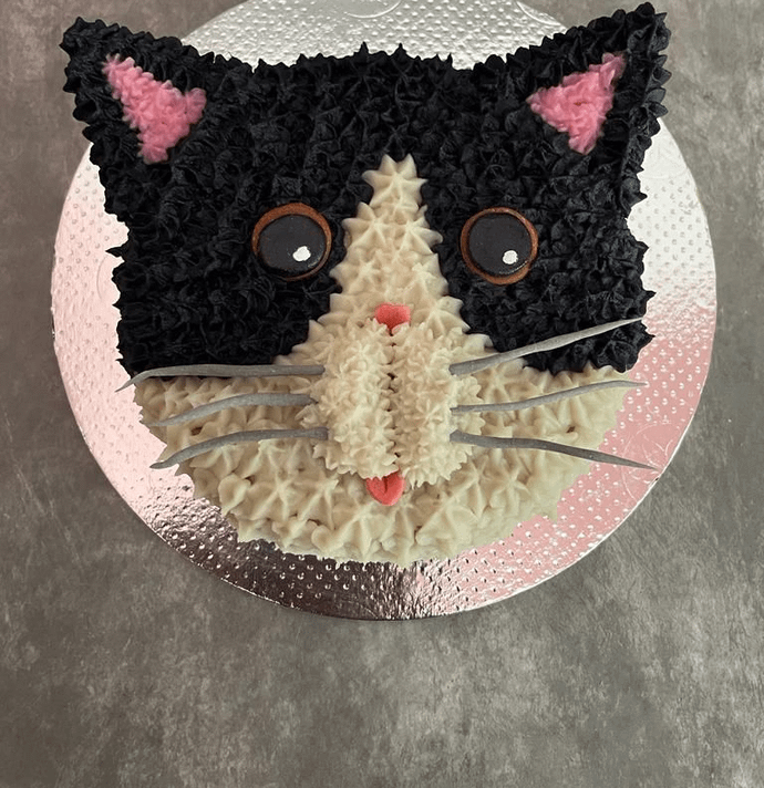 Adorable Cat Face Shape Cake - Customizable and Delicious