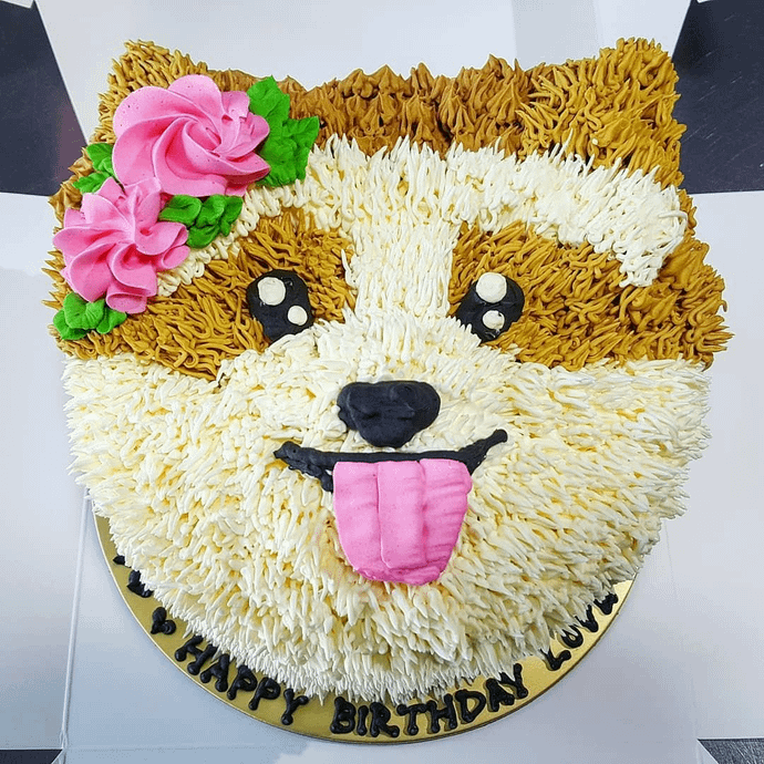 Corgi face cake
