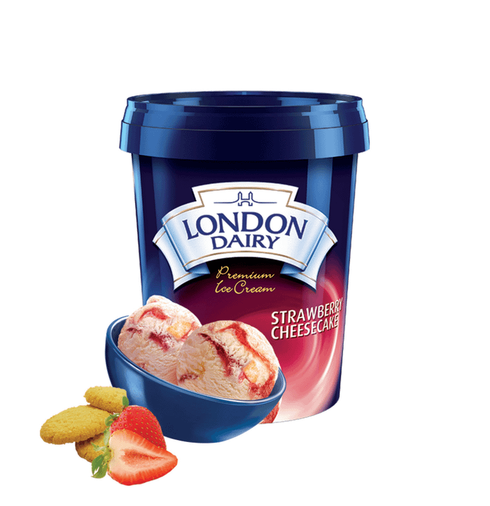 London Dairy Strawberry Cheesecake (serves 4)-Tub