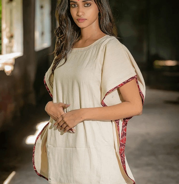 Off White Kala Cotton Kaftan Top