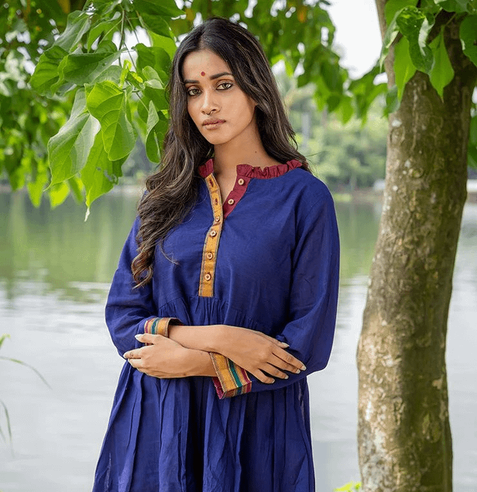 Purple Ilkal & Khun Dress