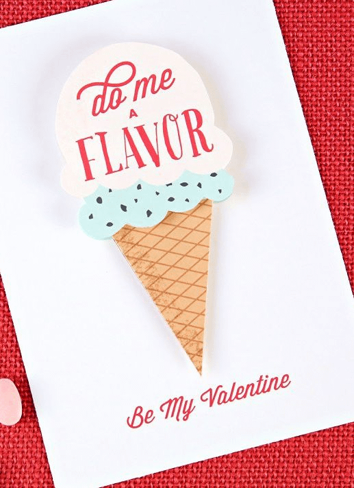 Ice Cream-Themed Valentine Cards