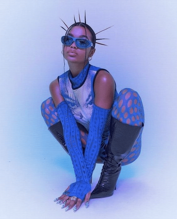 Blue Rim Cyber Sunglasses