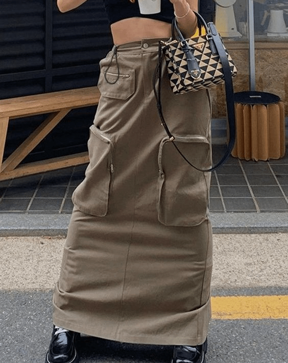 Bella Hadid Cargo Skirt