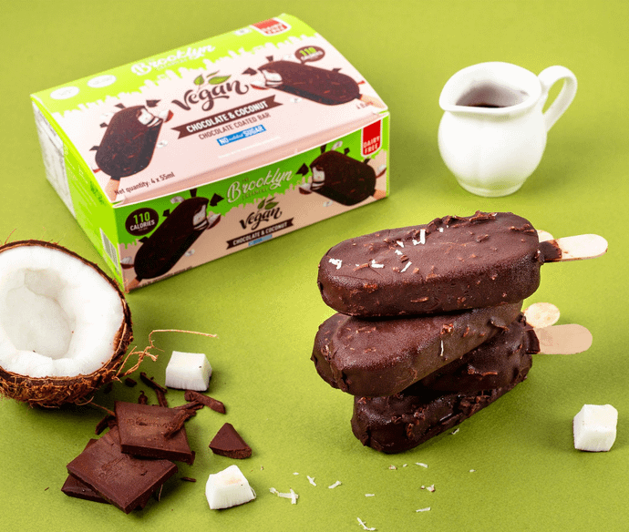 Brooklyn Creamery Vegan Chocolate & Coconut Ice Cream Bar Multipack - 4 x 55ml