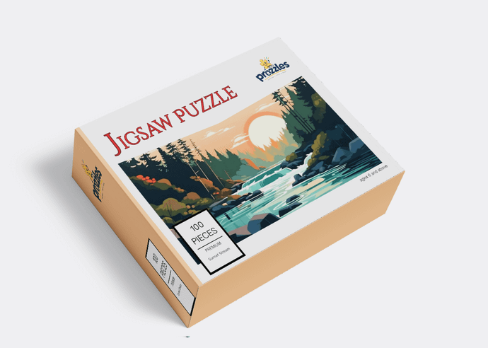 Jigsaw Puzzle | Sunset Stream| 100 Pieces | Premium Jigsaw Puzzles