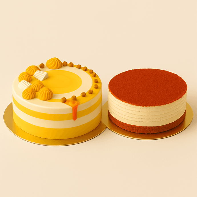 Red velvet and Butterscotch Half kg each