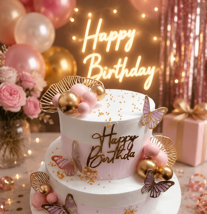 Blush Butterfly Celebration Cake - 3 Kg