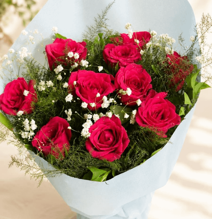 Ruby Romance – Red Roses Bouquet