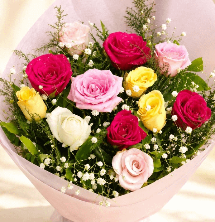 Pastel Bloom – Mixed Roses Bouquet