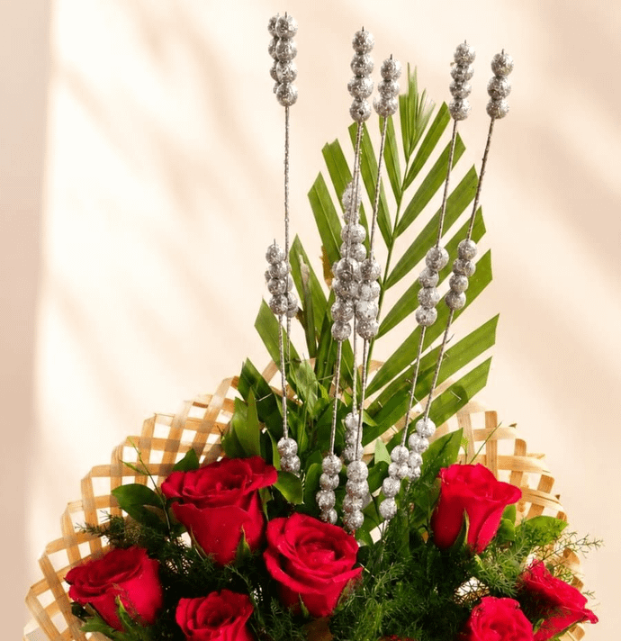 Royal Scarlet Rose Basket