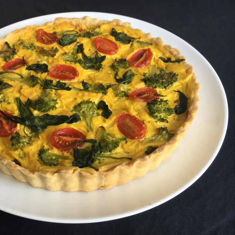Spinach Mushroom Broccoli & Cheese Quiche 