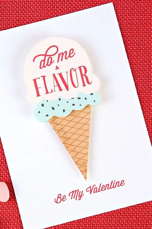 Ice Cream-Themed Valentine Cards