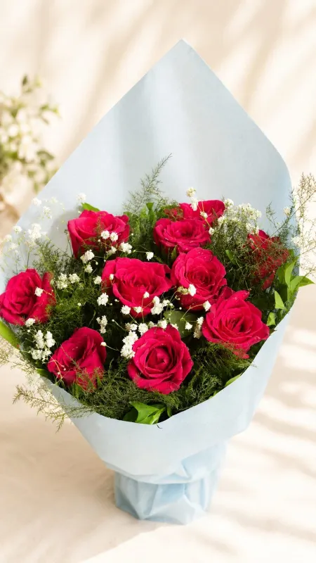 Ruby Romance – Red Roses Bouquet